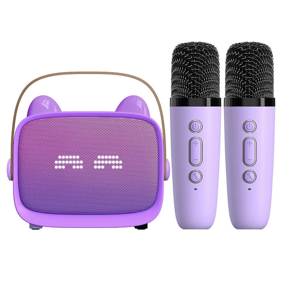 Mini Karaoke Machine - Portable MP3 Player with 2 Wireless Mics Toys & Gifts Purple โ image 3