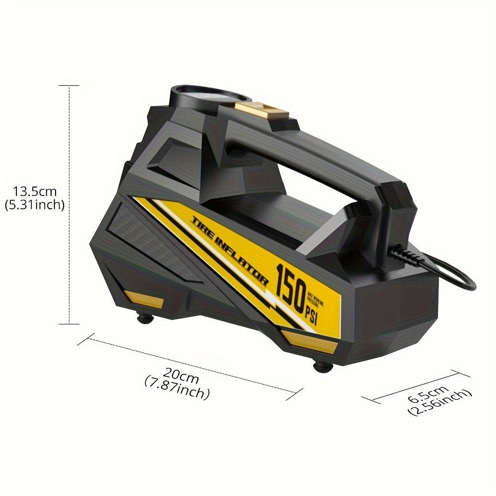 Black CaRSun Tire Inflator Portable Air Compressor LED Light Tire Inflator DC 12V — image 2