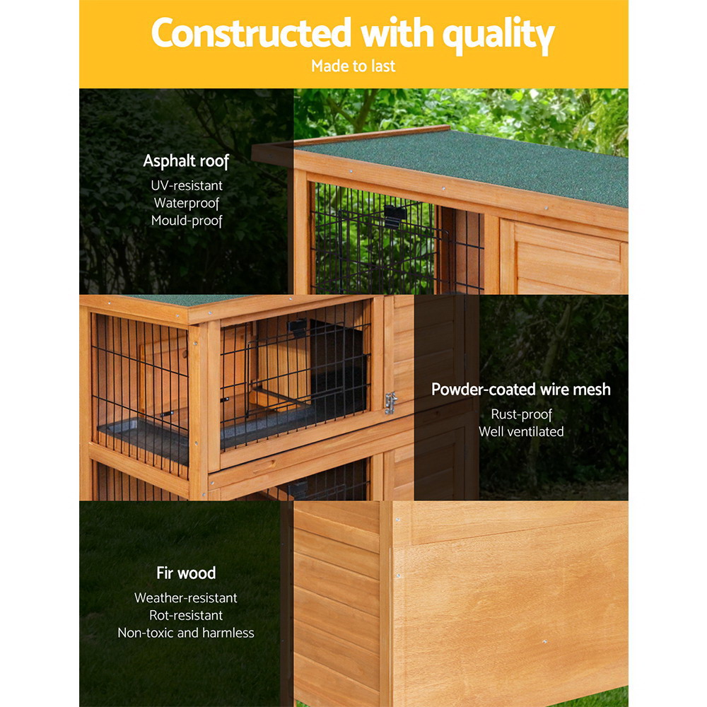 i.Pet Rabbit Hutch Chicken Coop 91.5cm x 46cm x 116.5cm Chicken Coop Large House Cage Run Wooden Outdoor โ image 4