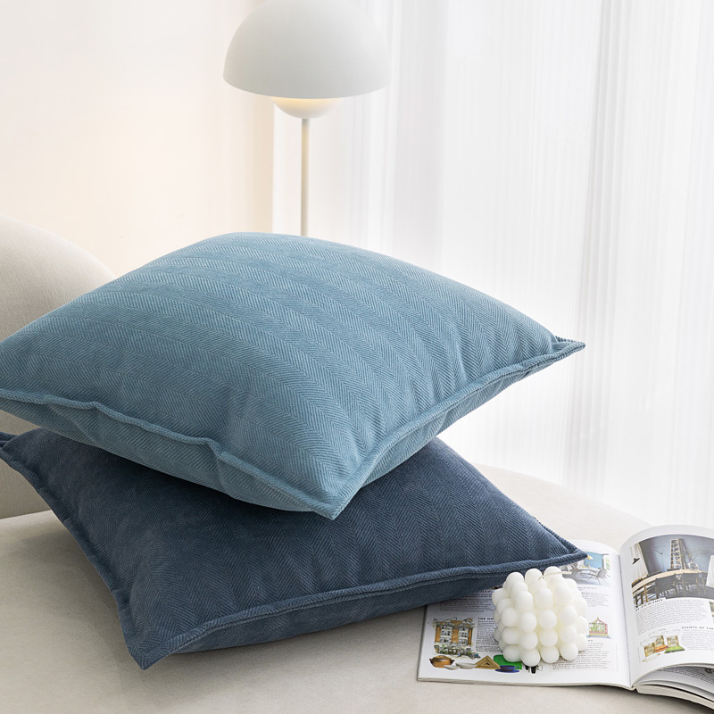 Milk gray Nordic Herringbone Chenille Pillowcases 2 Pack 45x45cm for Sofa and Bed Soft Decorative Cushion Covers No Inserts Included Local Standard โ image 2