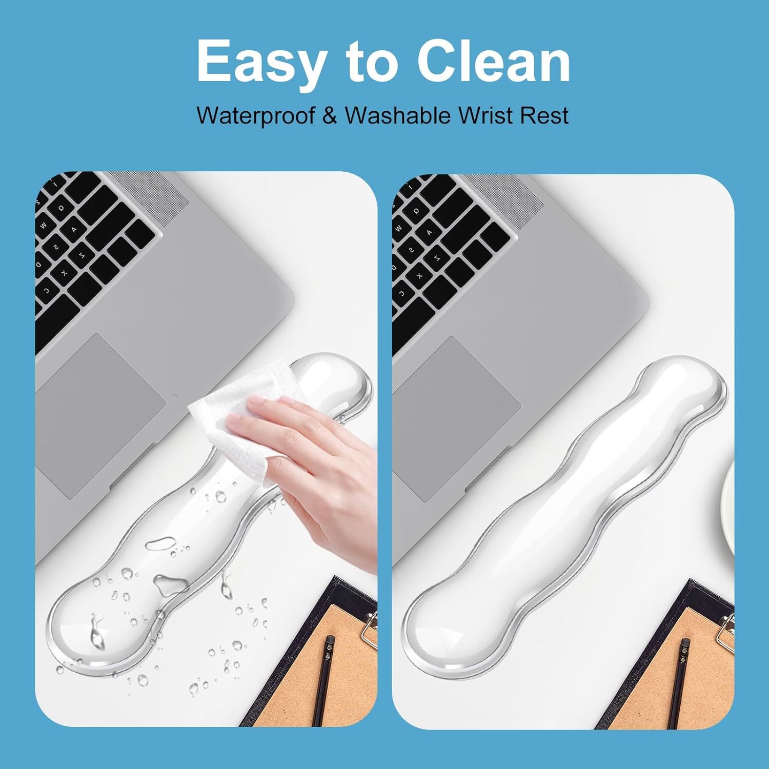 Gel Keyboard Wrist Rest Set - Ergonomic Computer Desk Pad for Typing Pain Relief, Cute Silicone Cushion for Support Hand & Arm, Comfortable Wrist Rest for — image 6