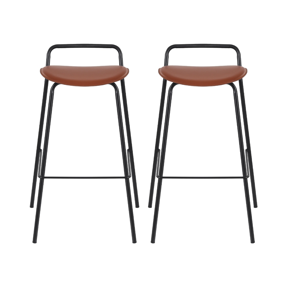 2x Artiss Bar Stools Kitchen Counter Stools Metal Brown โ image 5