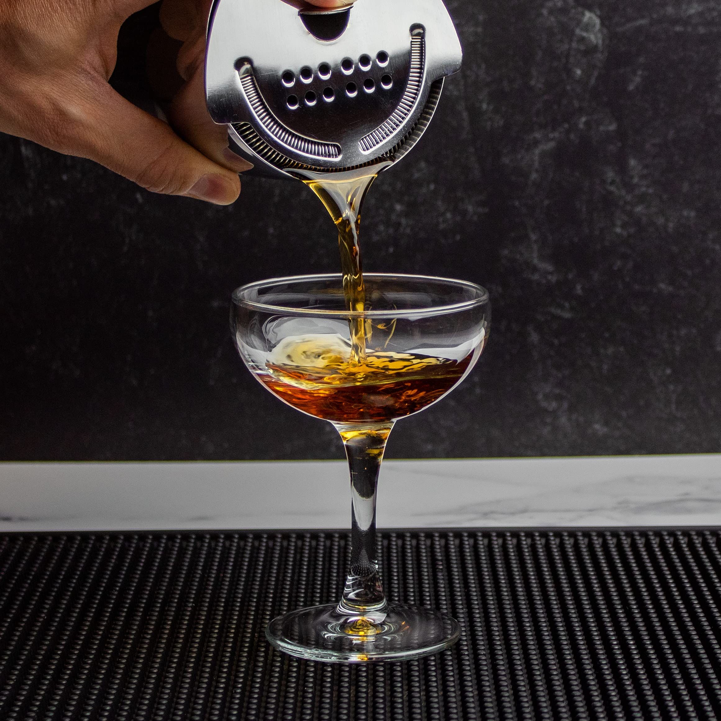 Stainless Steel Cocktail Strainer with High Density Spring | Mirrored Finish - Effortless Straining for Shakers & Mixing Glasses, One Strainer(Large ice — image 3