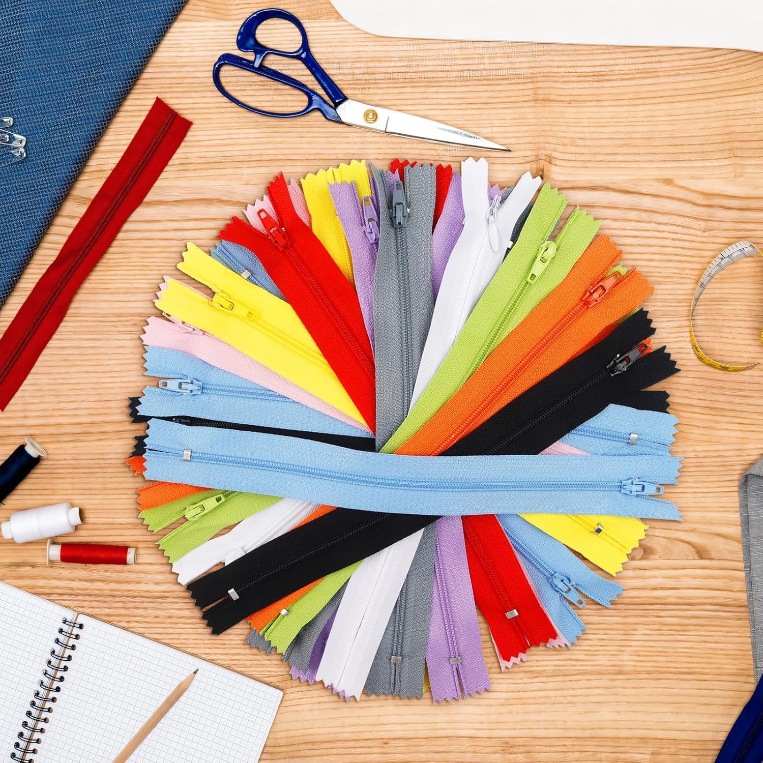 30 Pcs Nylon Coil Zippers for Tailor Sewing in 10 Assorted Colors - Mixed Color Invisible Zippers for Bags, Garment Craft DIY Accessories (9.5 Inches) — image 4