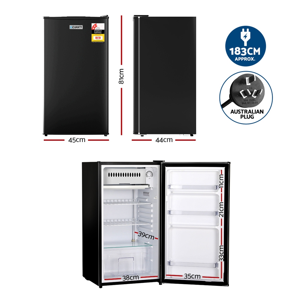 Devanti 95L Bar Fridge Black β image 2