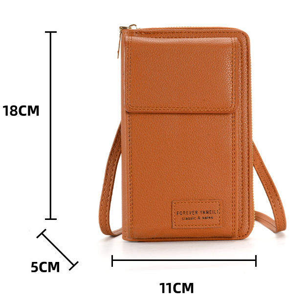 Pink Women's Crossbody Phone Bag Wallet Small PU Leather Shoulder Purse โ image 4