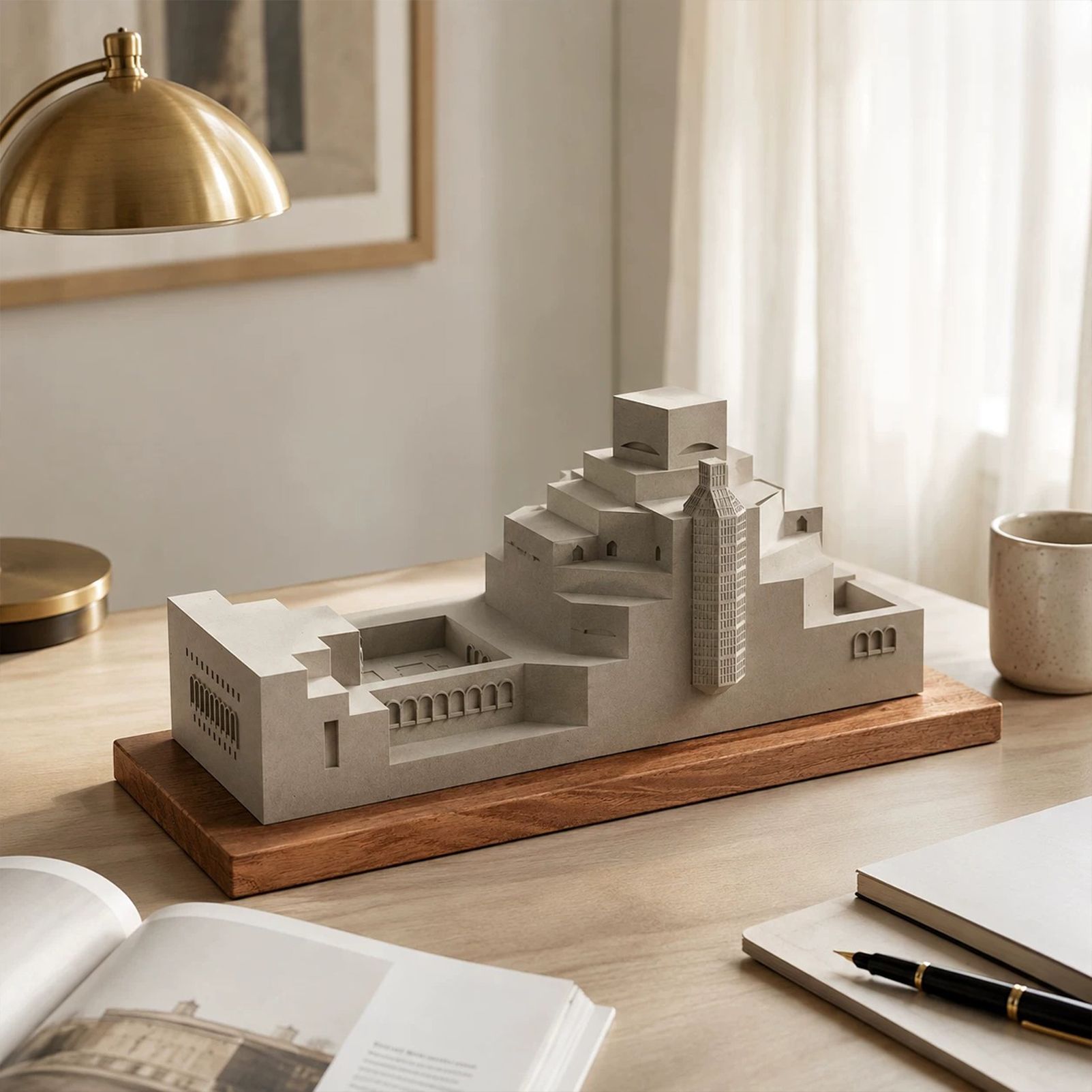 Museum of Islamic Art Doha Concrete Model Architectural Replica Sculpture & Desktop Decor(Khaki) — image 4