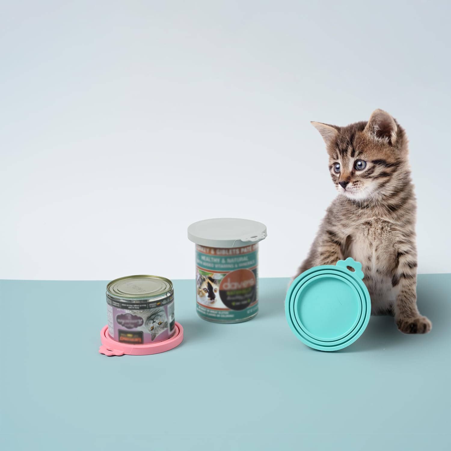 Pet Food Can Covers, Silicone Lids, BPA Free, Dishwasher Safe, Fit Most Standard Size Canned Cat and Dog Food, 3oz/5.5oz/12.5oz/13.2oz, Cool Grey/Rose โ image 6