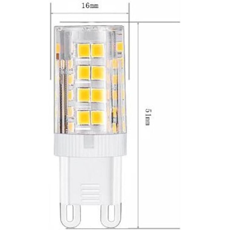 G9 LED Bulbs 10-Pack Warm White 3000K 5W Equivalent to 40W Halogen Bulbs 420 Lumen Non-Dimmable — image 2