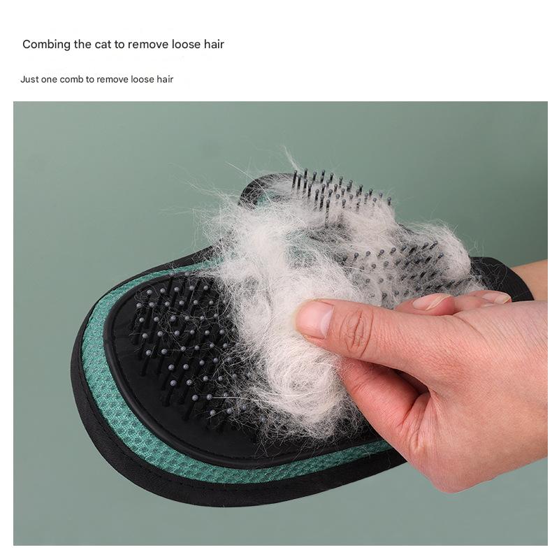 2 Pcs Green And Black Pet Grooming Glove - Gentle Deshedding & Massage Mitt for Dogs & Cats, Efficient Fur Remover โ image 5