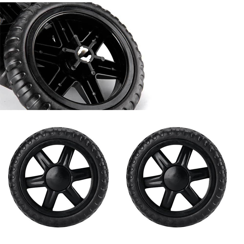 2 Pack Shopping Cart Wheels Replacement 5 inch Dia Rubber Foam Wheel Repair for Folding Rolling Bag Cart Bowling Ball Cart Portable — image 3