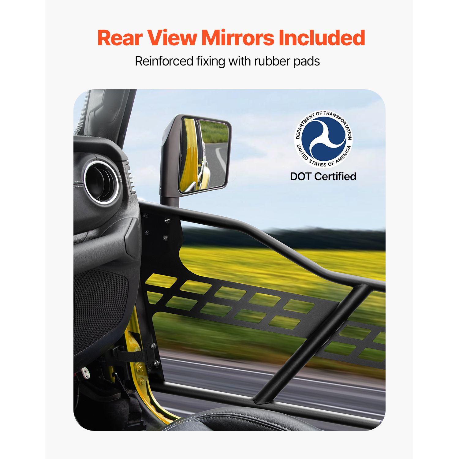 Jeep Tube Doors, 2-Door, Hunting Style Jeep Tubular Door with Heavy-Duty Hinges & OE Latch, Jeep Doors with Rear View Mirrors β image 3