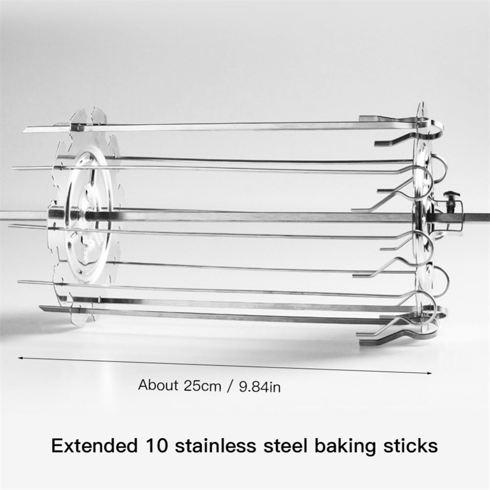 Stainless Steel Grilled Cage Roaster Rotating Grill Barbecue Meat Skewer Tool — image 2