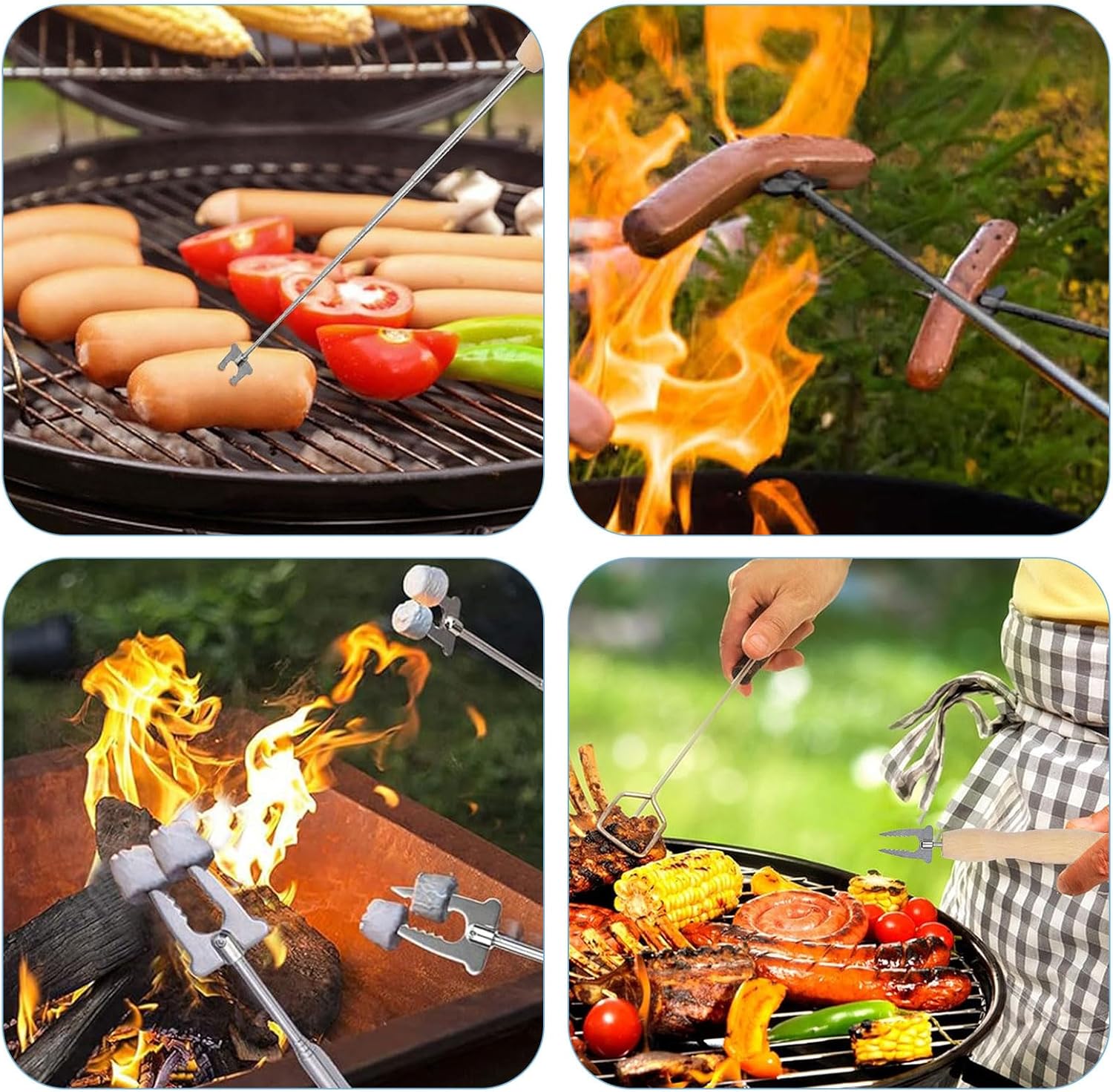 Marshmallow Roasting Sticks, 32 Inch Long Stainless Steel SmoresSticks Extendable Marshmallow Sticks Barbecue Forks for Fire Pit Campfire BBQ — image 6