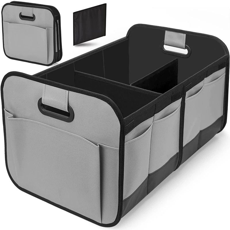1 Car Trunk Organizer, Automotive Storage, Reinforced Handle, Foldable Multi-Compartment Car Organizer, 600D Oxford Fabric, Suitable for Any Car, SUV, Minivan