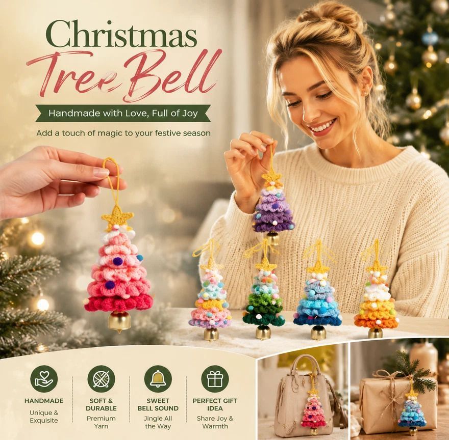 2 Pack Crochet Ornament D+F Rainbow 1 & Blue, Festive Gift Pair — image 3