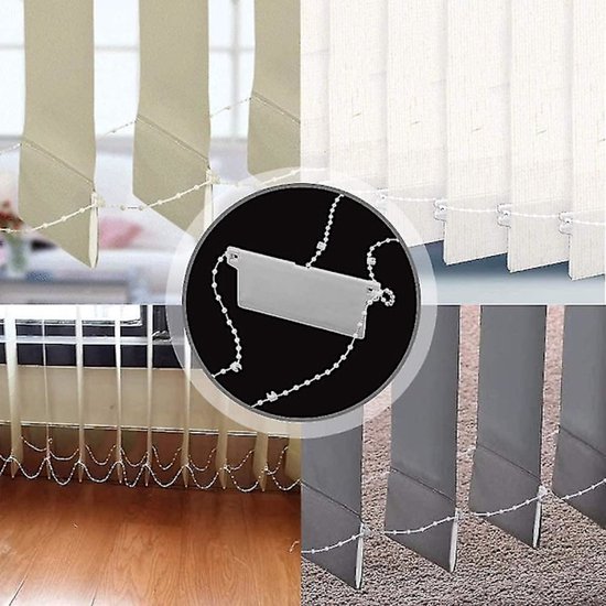20m Blind Chain - Vertical Blind Mounts and 5 Chain Connectors - Vertical Blind Bottom Chain - Suitable for 89mm Blind Slats — image 2
