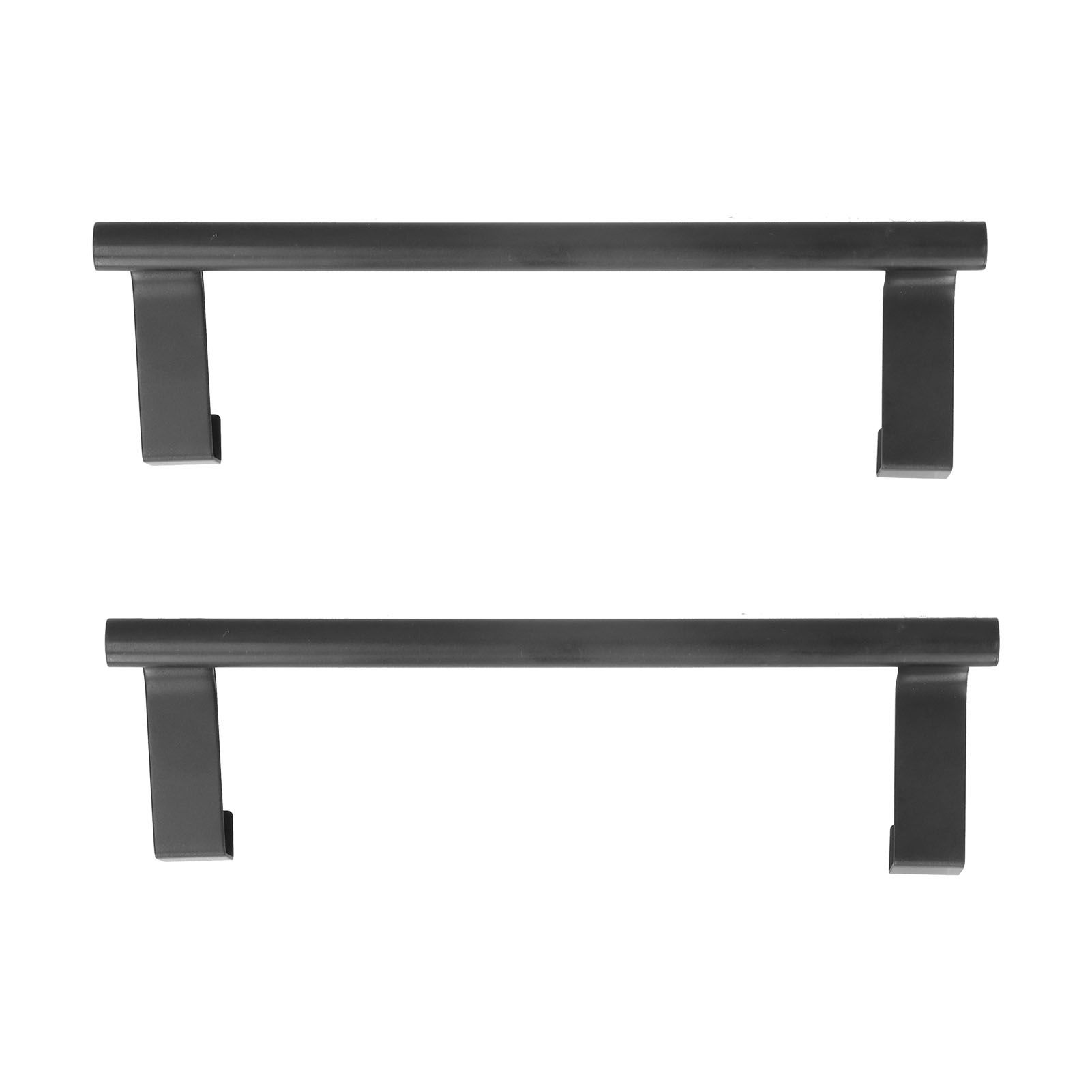 2Pcs Towel Rack Black Hangable Punch Free Nail Free Cabinet Door Towel Rack for Home Hotel23CM โ image 2