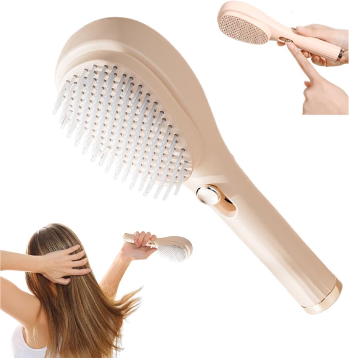 Anti-Tangle Hairbrush - Telescopic Self-Cleaning Brush - Head Massager - Hairbrushes for Women - Air Cushion Massage Combs - Multifunctional Anti-Static