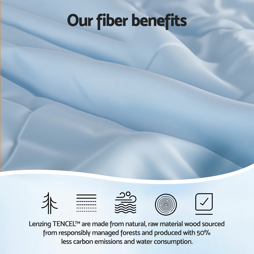 Giselle Tencel Quilt 200GSM Summer Quilts Comforter Doona Light Weight Soft Throw Blanket King — image 4