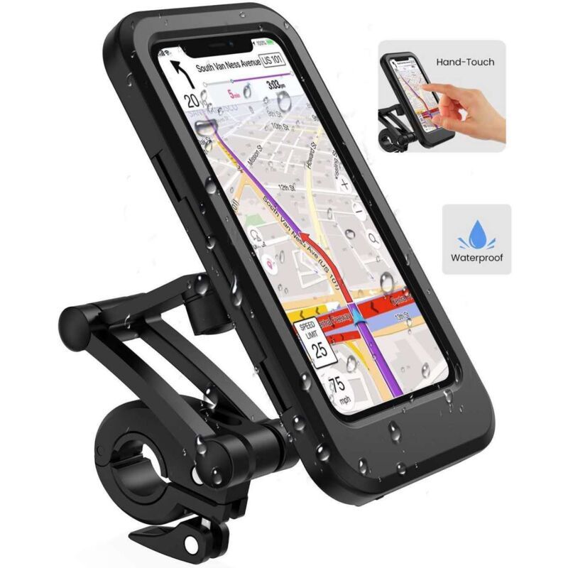 Waterproof Anti Theft Motorcycle Phone Holder Bicycle Phone Mount for 5.5 to 6.7 Inch Phones, 1 inch — image 4