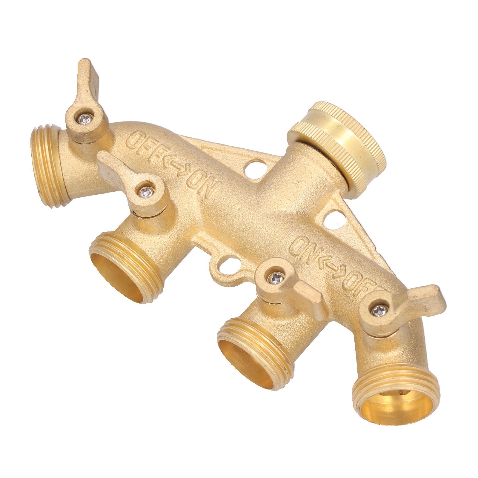 G3/4 4 Way Hose Splitter Brass Garden Hose Faucet Adapter Joint Connector Irrigation Accessory โ image 3