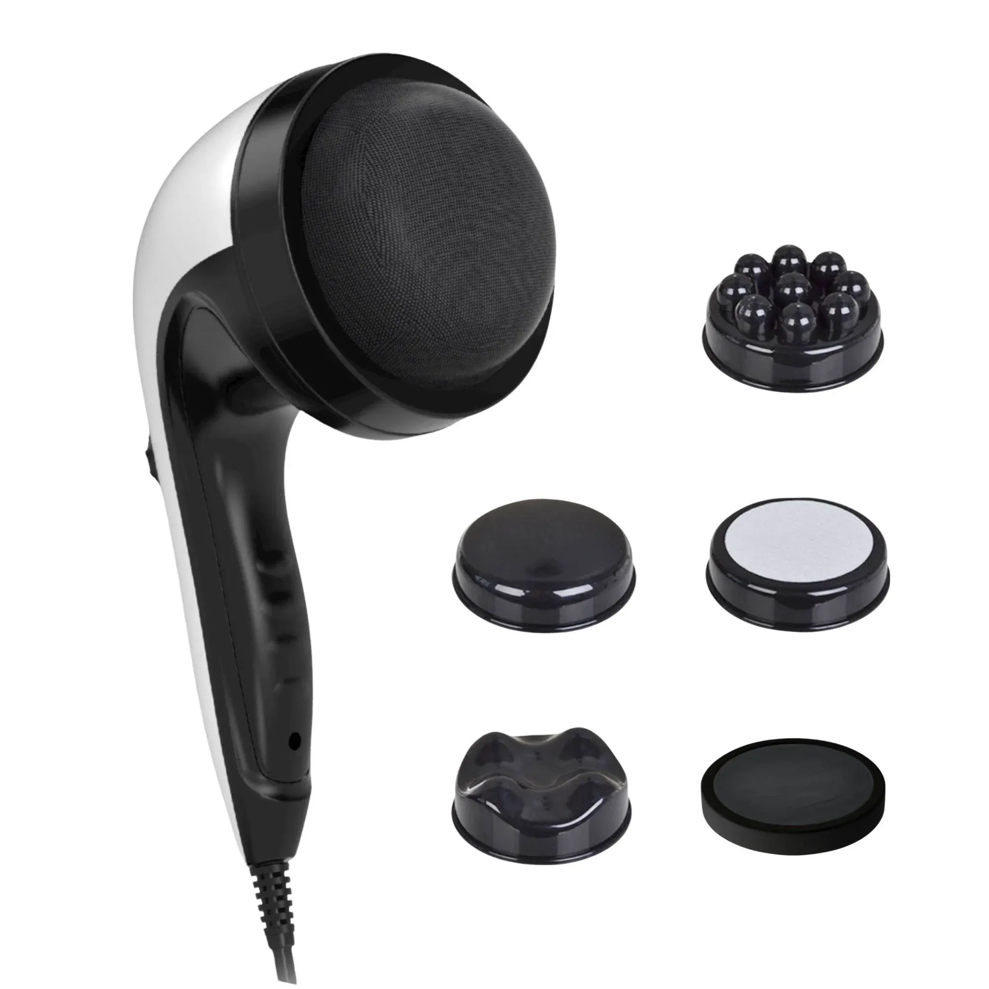 Orku Handheld Body Massager 4 Heads Adjustable Speed 28W Black