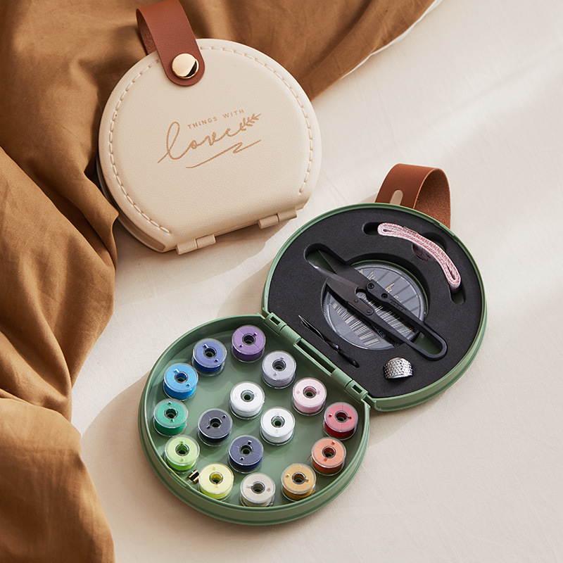 Green Portable Sewing Kit with Threads, Needles, and Tools - Compact Travel Case for Sewing Accessories โ image 2