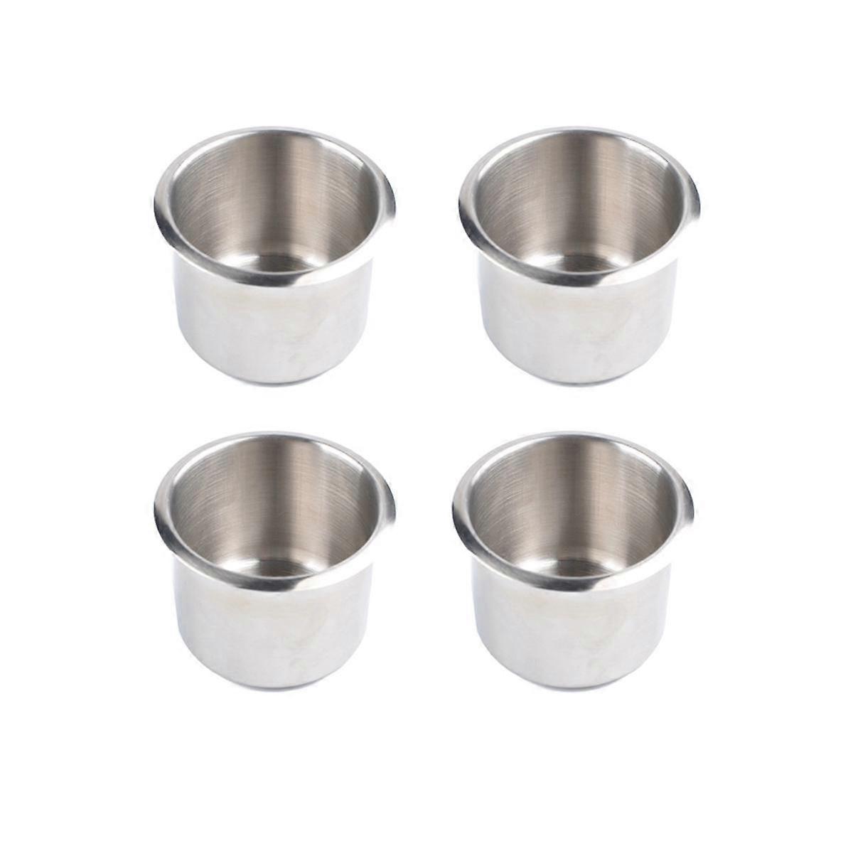 4pcs Universal Marine Boat Cup Holder 68 × 55mm Stainless Steel Drop-in Drink Holder for Poker Table Sofa