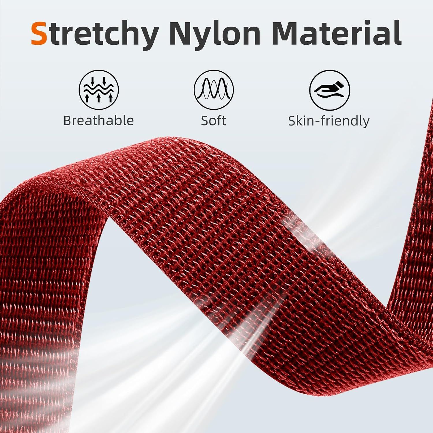 Nylon Sport Loop Compatible with Apple Watch Band 40mm 41mm 42mm 44mm 45mm 46mm 49mm, Soft Breathable Braided Wristband for iWatch Band for Women Men — image 6