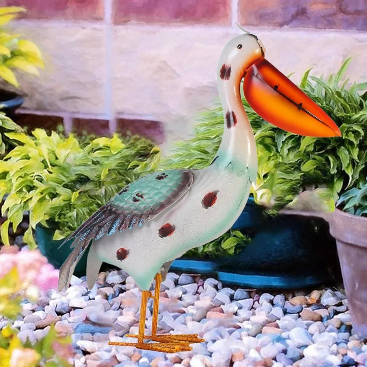 Iron Pelican Statue Garden Decoration for Outdoor Yard Patio Lawn Porch Ornament — image 5