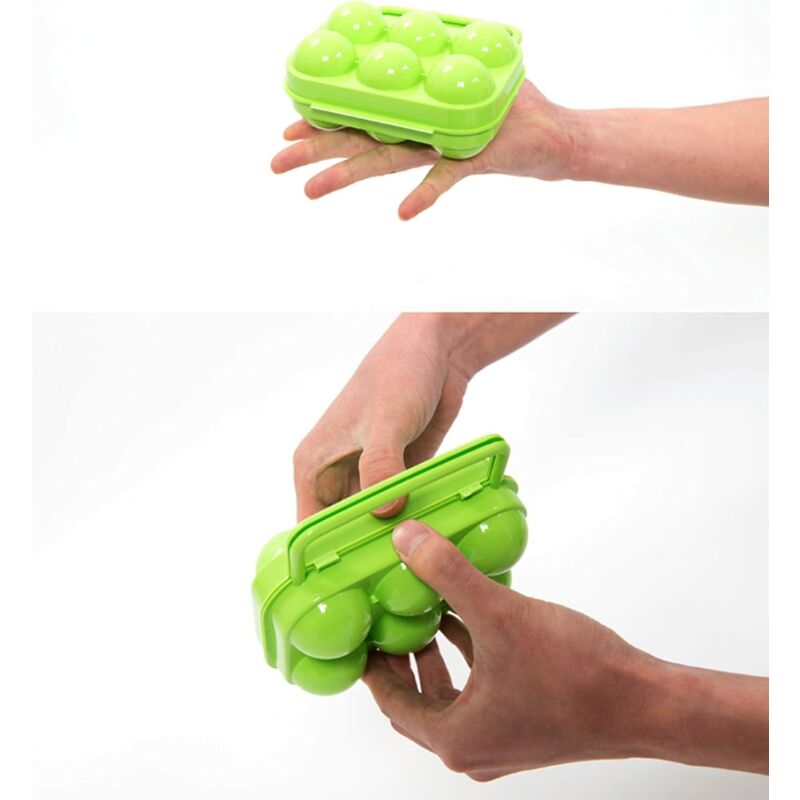 Portable Plastic Egg Carton 6 Compartments Foldable Egg Storage Box Large Capacity Egg Box Egg Holder Organizer for Refrigerator and Crisper — image 4