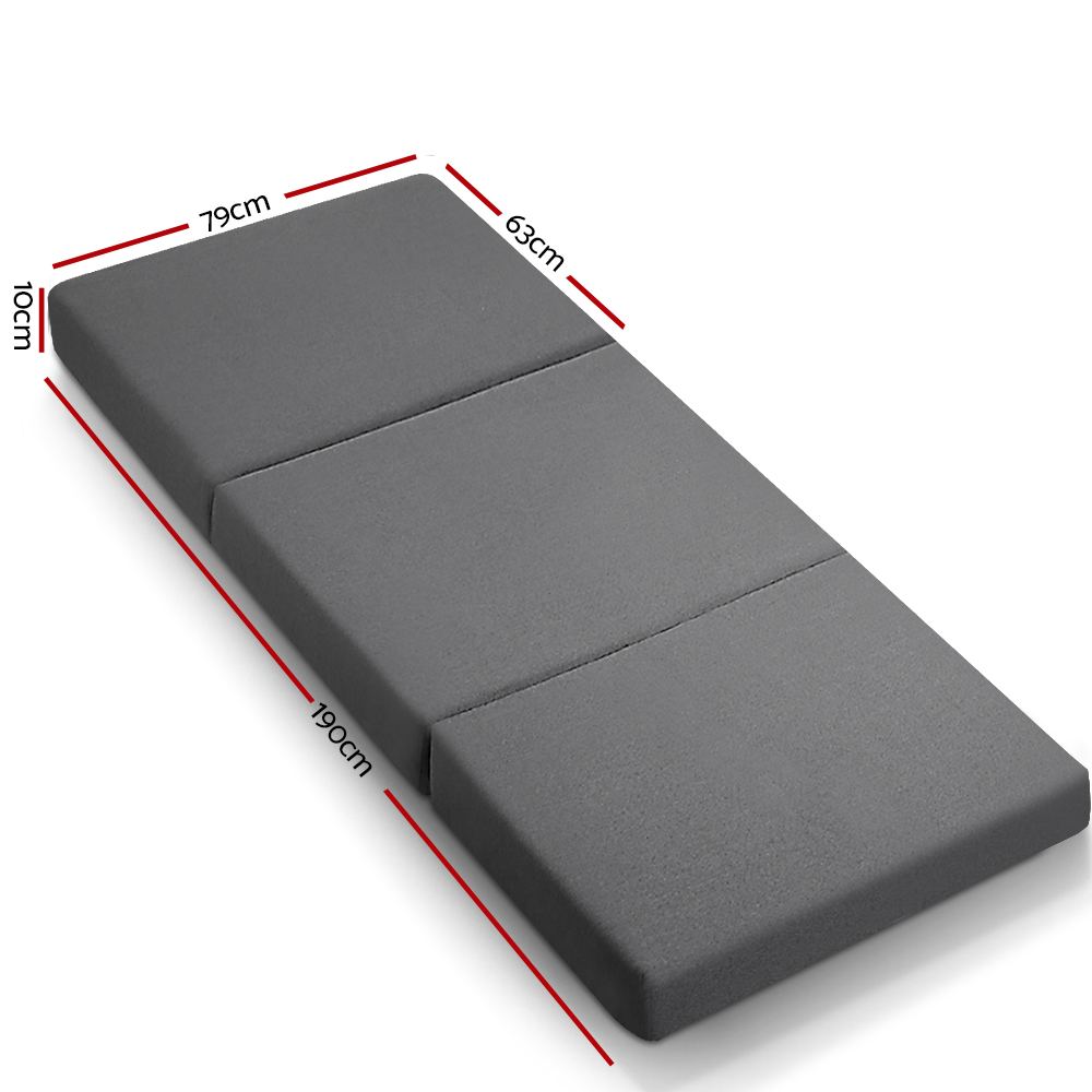 Giselle Bedding Foldable Mattress Folding Foam Bed Single Grey — image 2