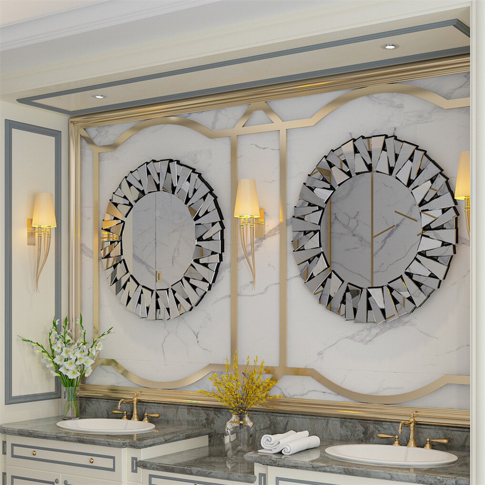 Silver Sunburst Round Wall Mirror — image 5