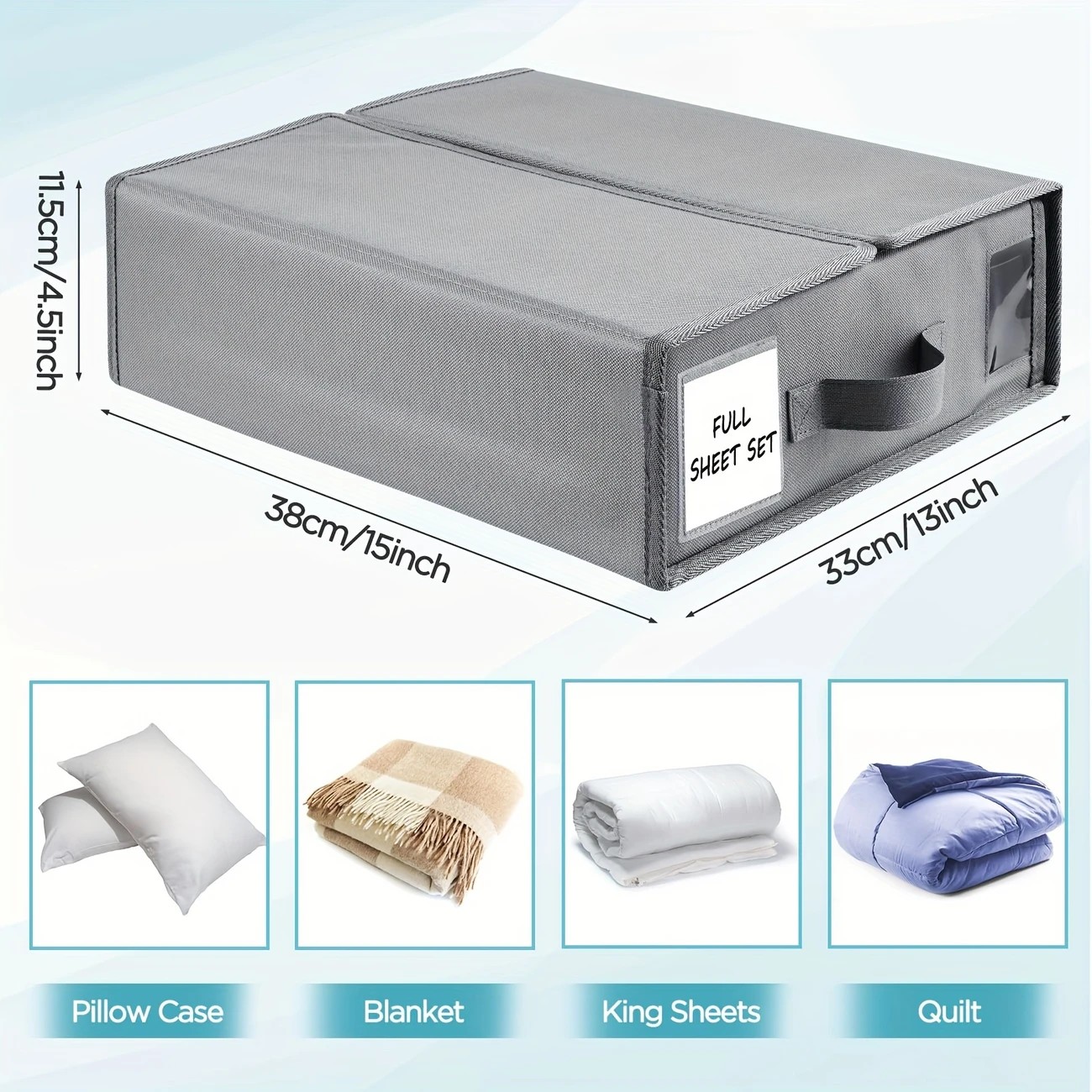 5PCS Foldable Bed Sheet Storage Box with Viewing Window, Your Neat Solution for Bedroom and Wardrobe Organization — image 3