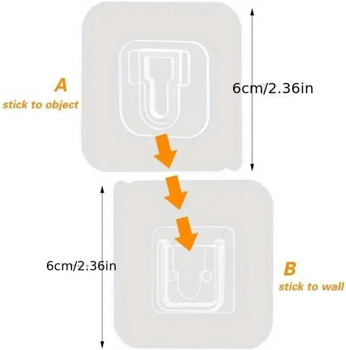 2 Pairs Transparent Self-Adhesive Hanging Hooks | Hanging System | Self-Adhesive Wall Hangers | Double-Sided Adhesive Wall Hooks | Hanging Hooks — image 5