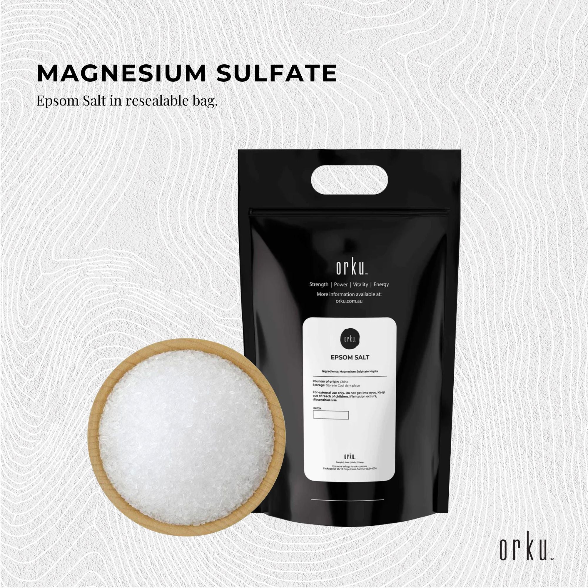 Orku 5Kg Epsom Salt - Magnesium Sulphate Bath Salts For Skin Body Sulfate — image 3