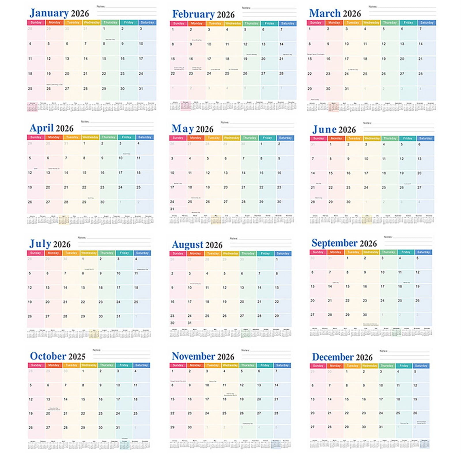 Magnetic Calendar for Refrigerator 2026-2027, 12x10" 18 Month Runs Monthly Fridge Calendar Magnet from Jan 2026 to Jun 2027 for Home School Office B — image 6