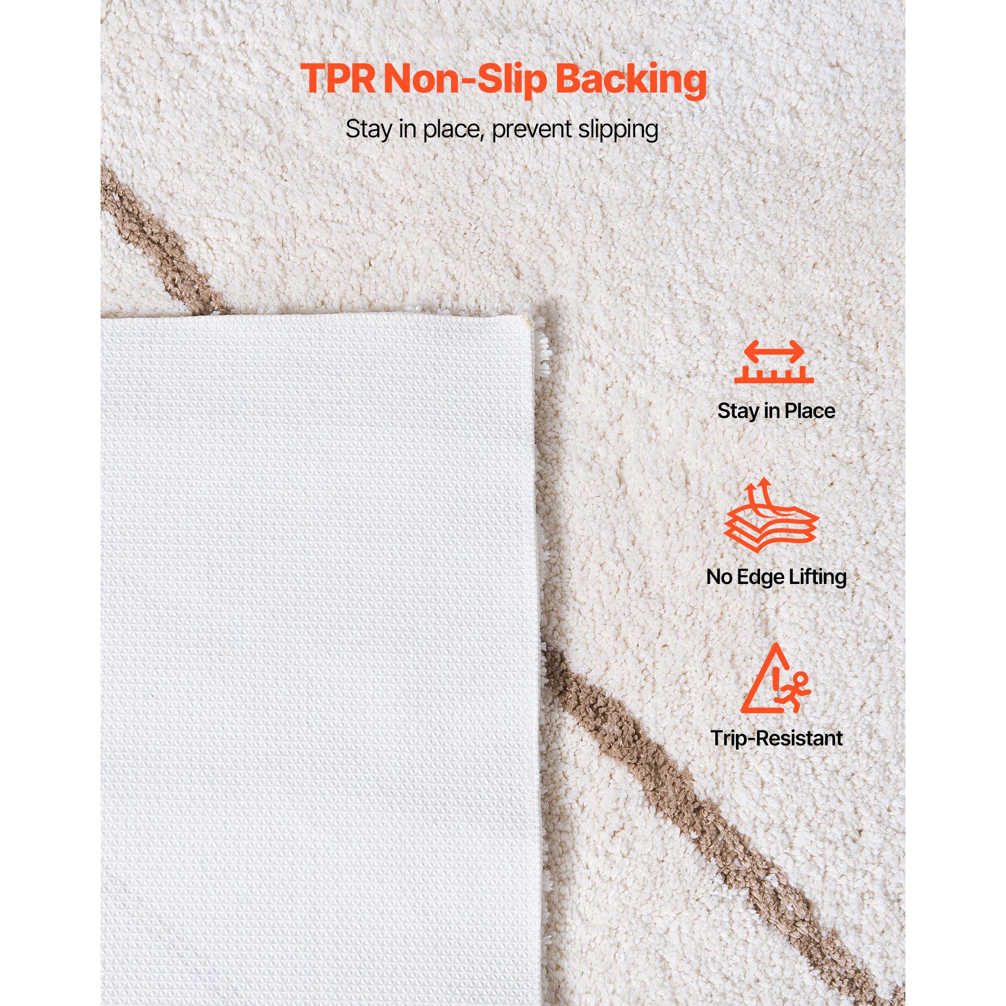 Indoor Plush Area Rugs, 2.44 × 3.05m Plush Carpet, Area Rugs Furry with Long Plushs Pile, Thick & Durable High-Pile Rug for High-Traffic Areas, Bedroom — image 6