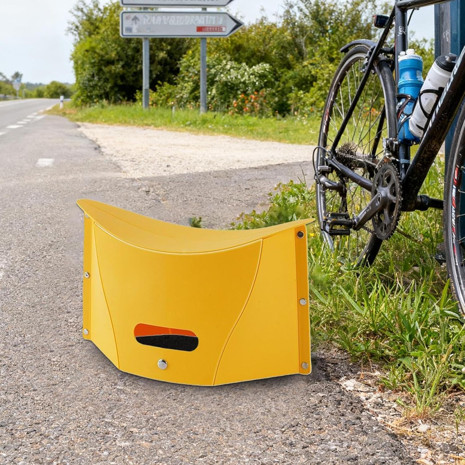 Foldable Step Stool with Handle - Anti-Slip Step for Kids & Adults - Ideal for Kitchen Bathroom Camping - Yellow - Pack of 1 — image 5
