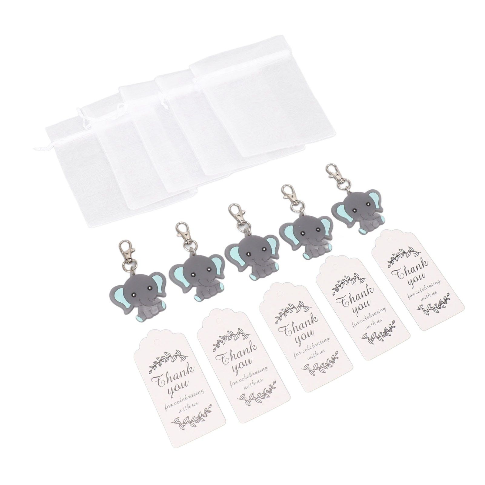 Baby Shower Return Favor Silicone Decoration Cute Animal Shape Thank You Tag Shower Return Favor for Theme Party Type D — image 3