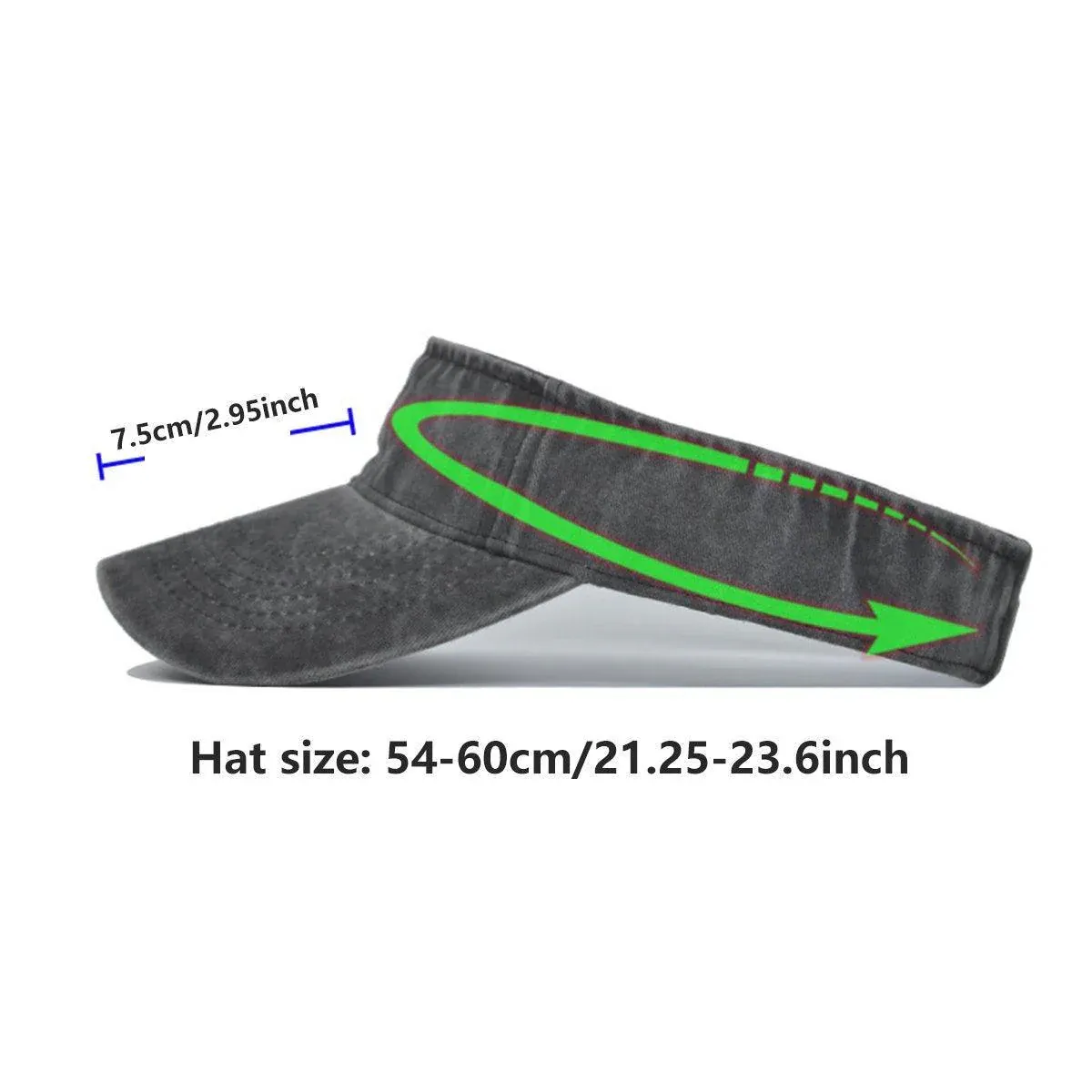 Unisex Summer Denim Sun Visor Cap Breathable Washed Running Hat - Red — image 4