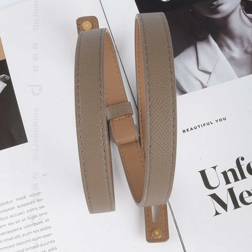 Luxury Cow Leather Women Waist Belt Slim Corset Strap Dress Shirt Belt (Caramel) — image 6