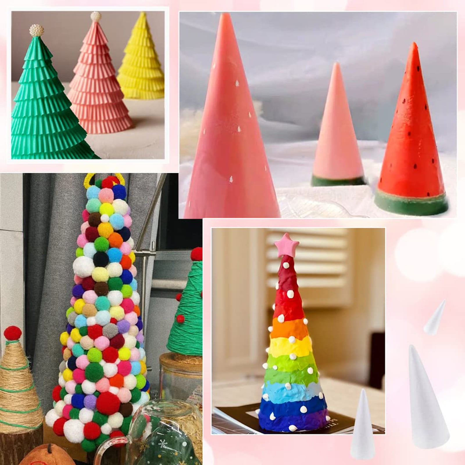 Styrofoam Foam Cones Polystyrene for Crafts DIY Painting Triangle Tree 20cmX7.9cm — image 6