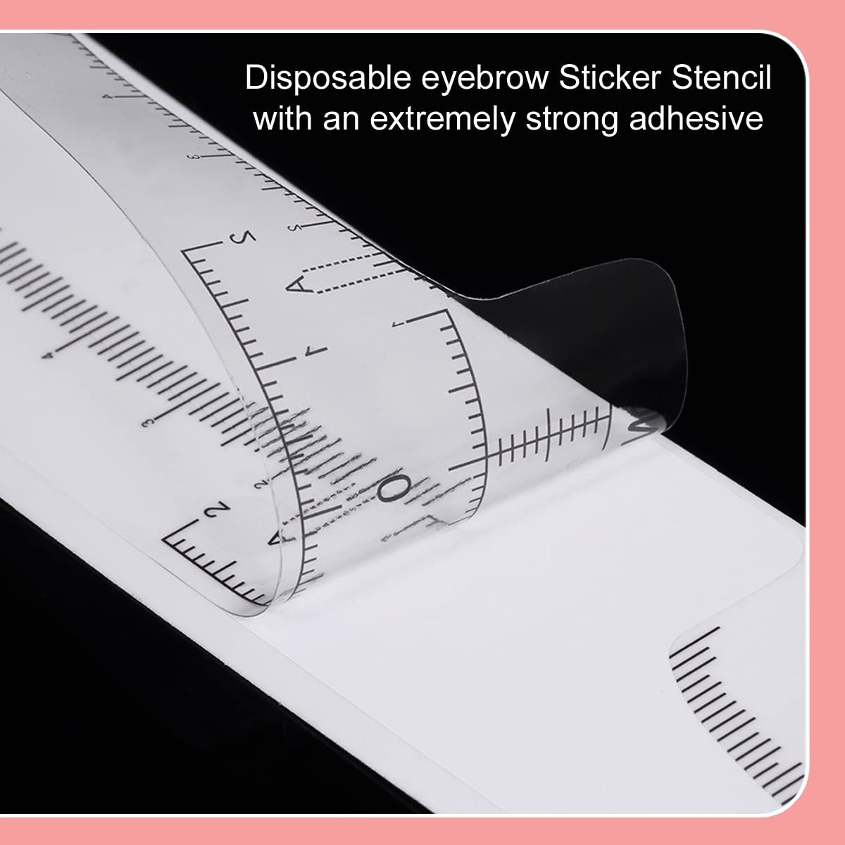 100 Pack Eyebrow Ruler, Disposable Brow Ruler Adhesive Eyebrow Sticker Stencil Guide Measuring Tool โ image 3