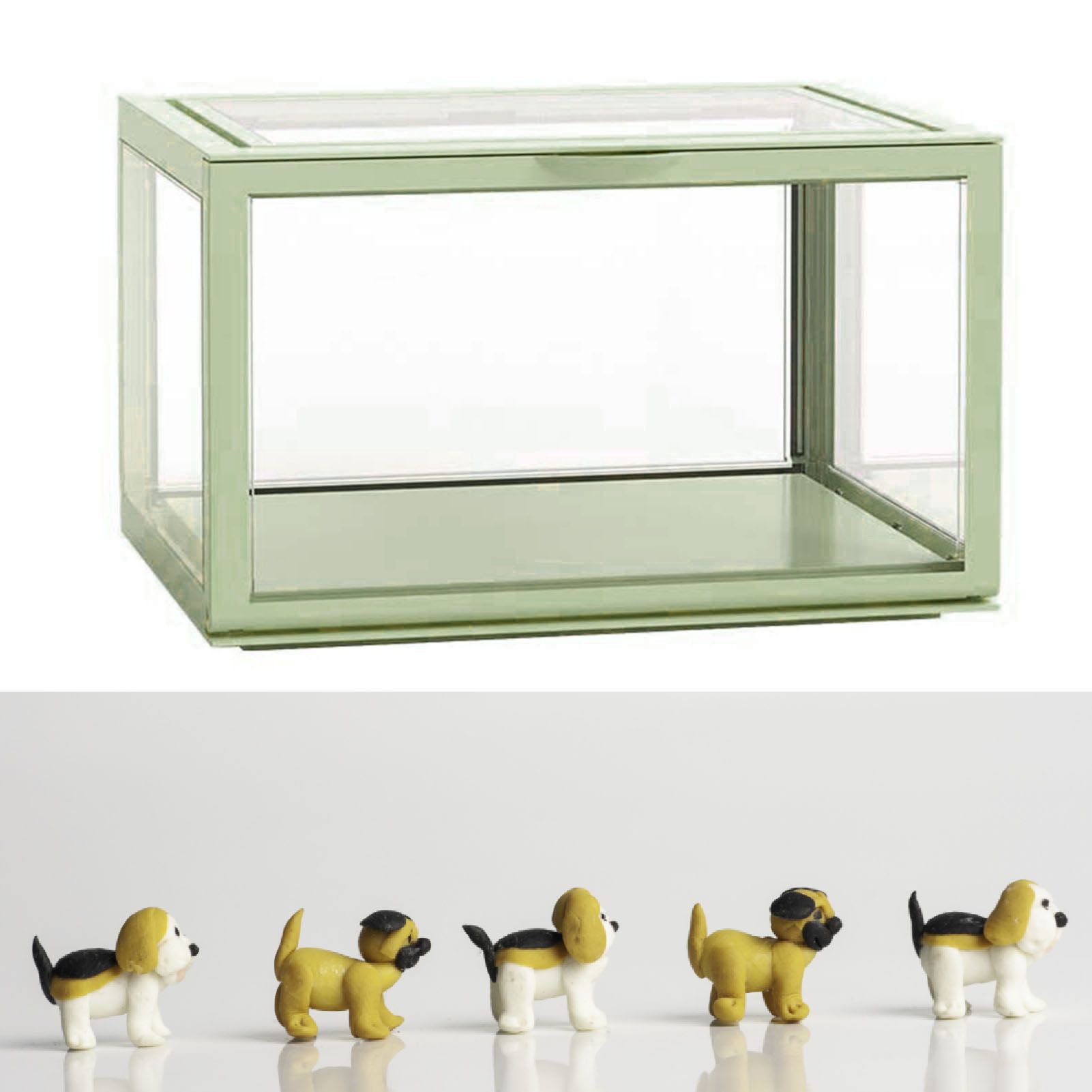 Figure Organizer Desktop Doll Acrylic Display Cabinet High Transparency Sealed Dustproof Show Case Light Green — image 6