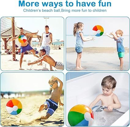 12'' Beach Ball for Kids: 14 Pack Beach Balls Bulk Inflatable Pool - Beach Balls Bulk Hawaiian Tropical Theme Christmas Party Decorations Favors Supplies โ image 4