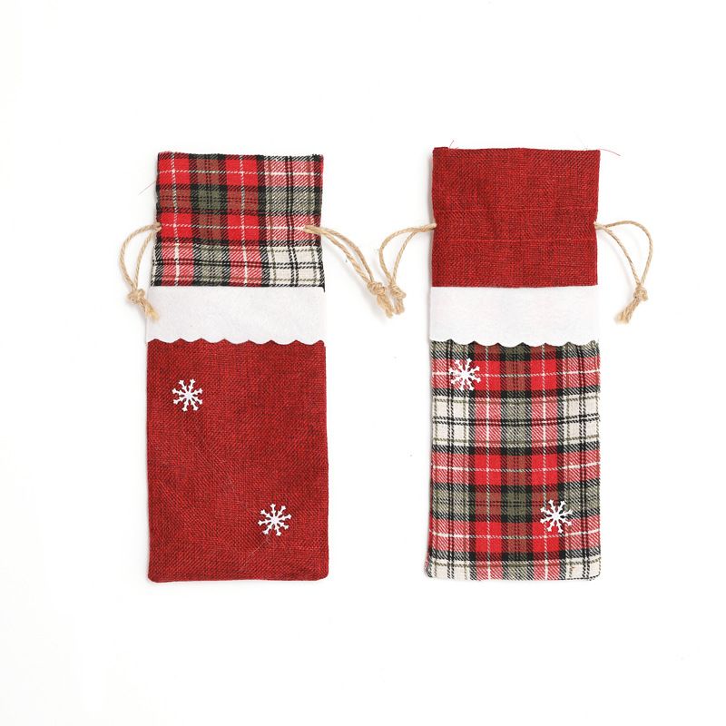 Christmas wine bottle scarf cover with hat decoration Christmas wine bottle cover gift bag
