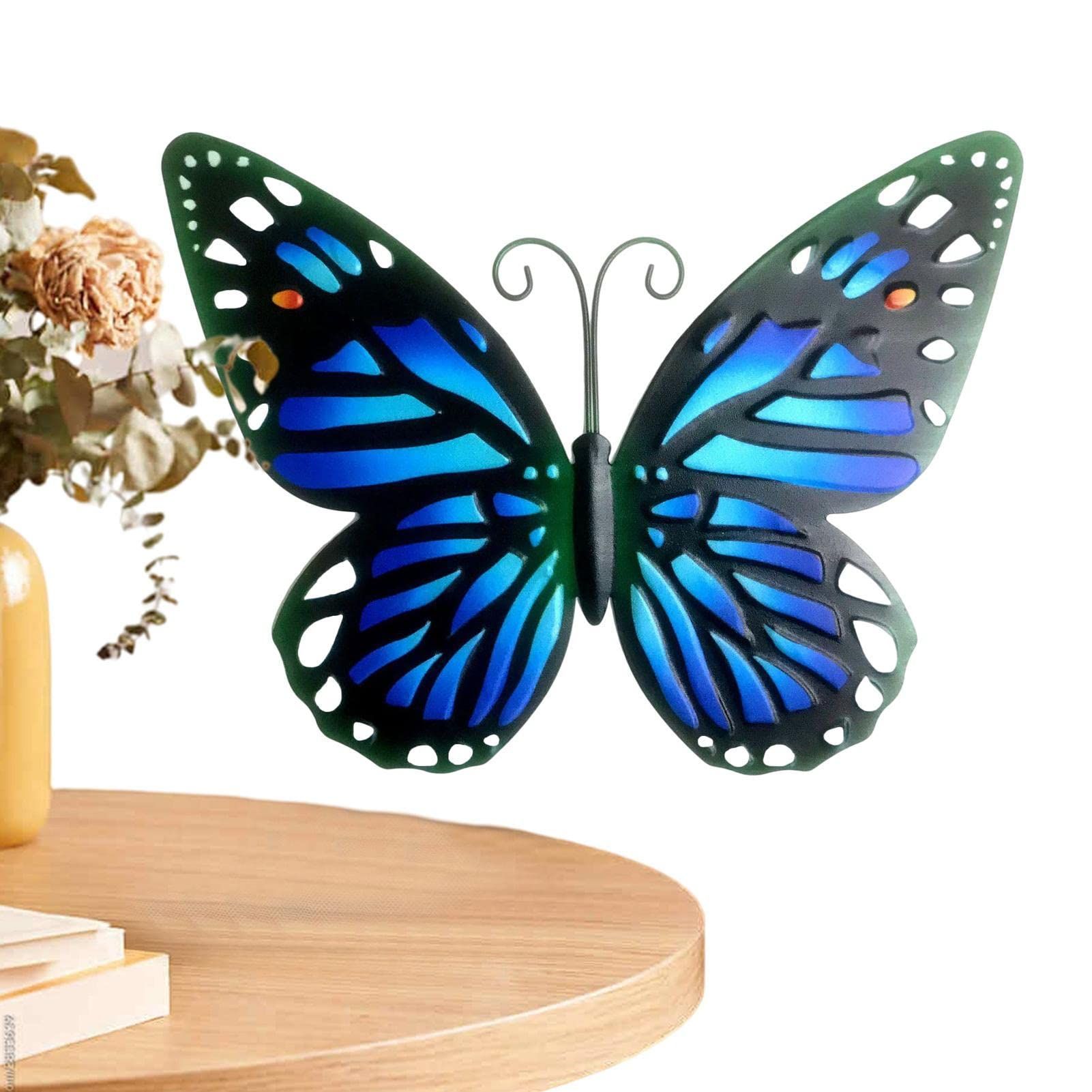 4pcs Metal Butterflies | Iron Hanging Decorations Wall-Mounted - Wall Art Sculpture for Garden Yard Decoration Outdoor Indoor โ image 5