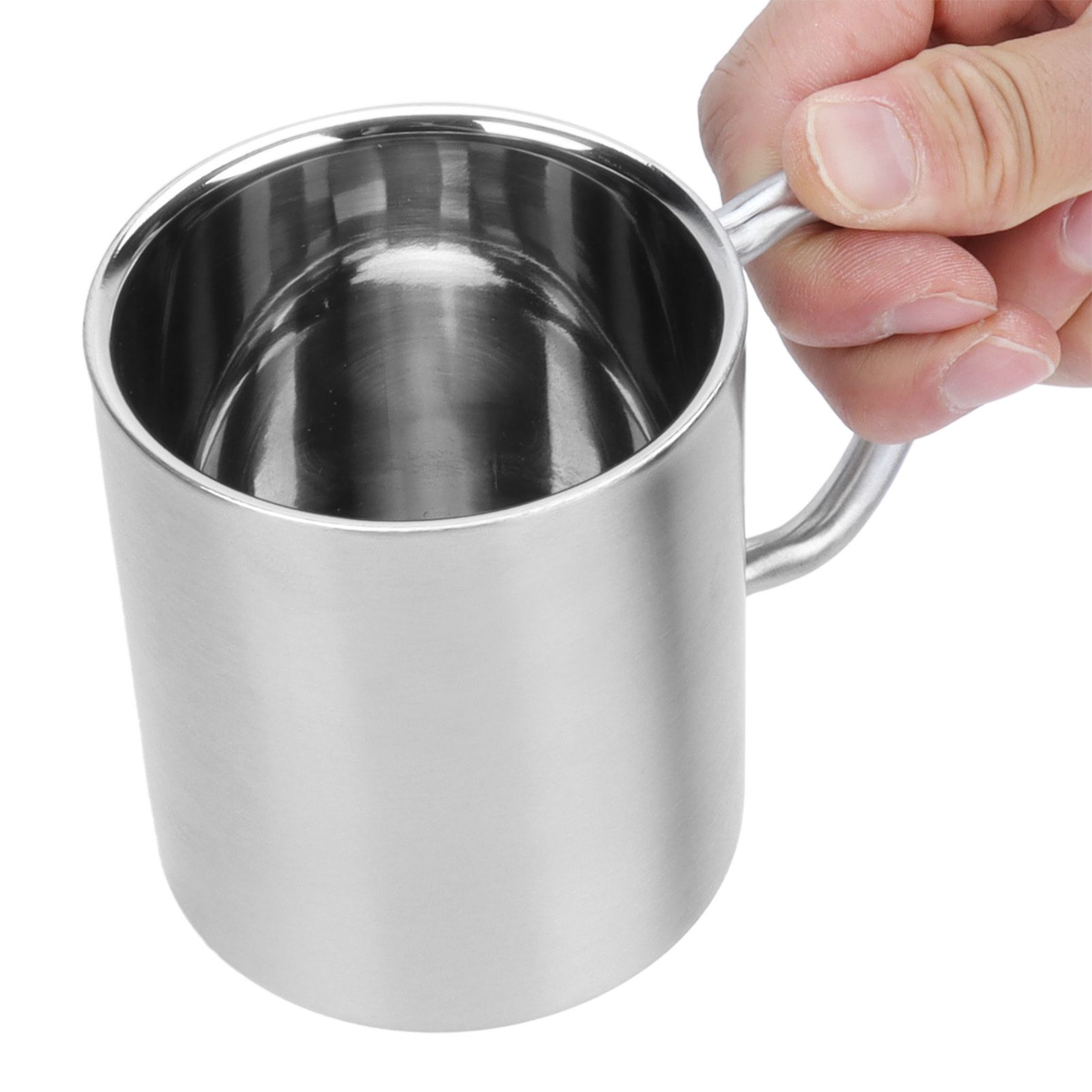 Water Cup 304 Stainless Steel Double Layer Insulated Coffee Beer Mug with HandleL 400ml — image 5